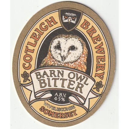 BEER MAT - COTLEIGH BREWERY - BARN OWL BITTER - (Cat 018) - (1994)