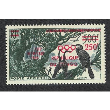 Congo Anhinga Birds Ovpt 'Olympiade 1960' 1960 MNH SG#3