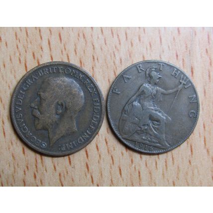 GB 1916 George V Farthing Coin