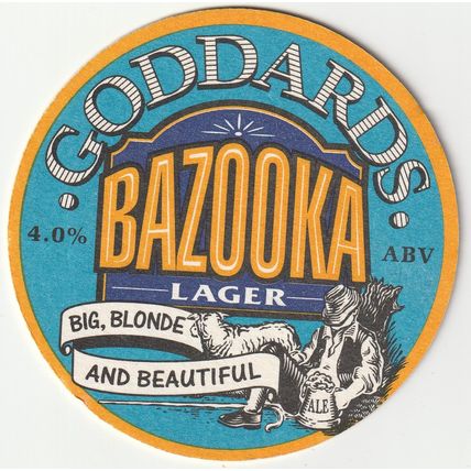 BEER MAT - GODDARDS BREWERY - BAZOOKA LAGER - (Cat No 004) - (1997)