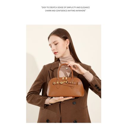 Women Genuine Leather Purses Handbags Tote Bag Shoulder Bag Brown