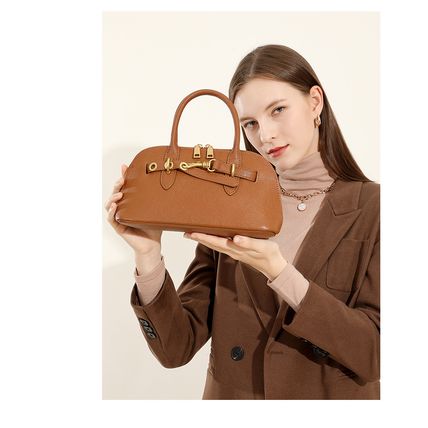 Women Genuine Leather Purses Handbags Tote Bag Shoulder Bag Brown