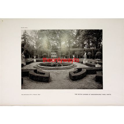 DUTCH GARDEN, BROCKENHURST PARK, HANTS, (More, Reverse), Book Illustration, 1907