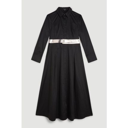 KAREN MILLEN Plus Size Cotton Maxi Woven Shirt Dress NEW (RARE)