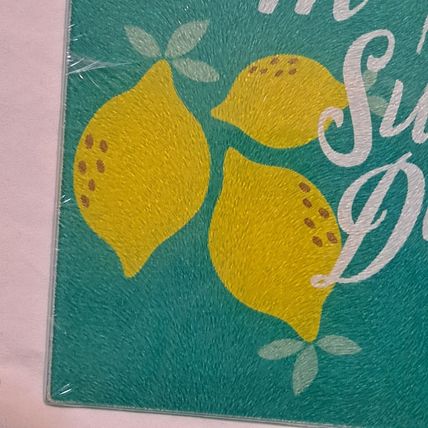 MADE FOR SUNNY DAYS Kitchen TOWELS & Glass CUTTING BOARD NEW Home Collection