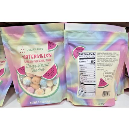 Trader Joe's Watermelon Freeze Dried Candies 1.5oz 43g (2 Bags)