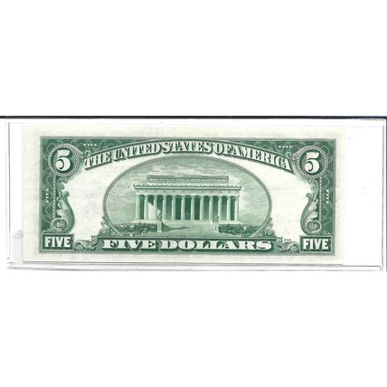 1953 US Red seal $5.00 Bill AU/UNC