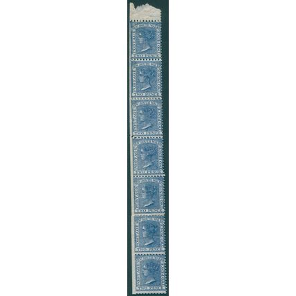 New South Wales 1884 2d Prussian blue Perf 11x12 SG225g unused strip x7
