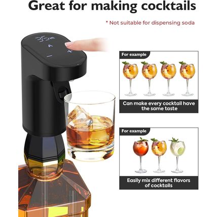 Electric Wine Decanter Aerator Dispenser Pourer Whiskey Adjustable Quantity Liqu
