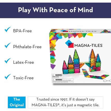 MAGNA-TILES Classic 100-Piece Magnetic Construction Set, the ORIGINAL Magnetic B