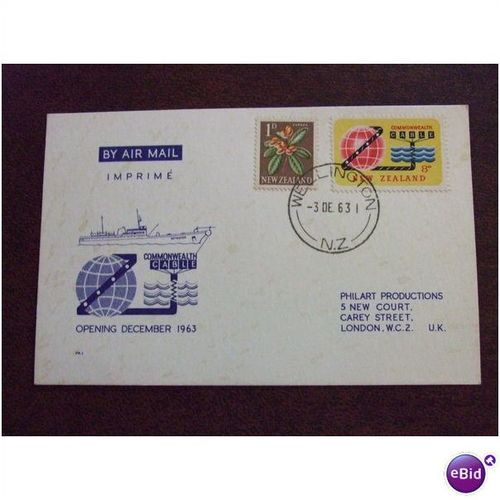New Zealand 1963 Cable stamp First Day Issue Card to Philart London