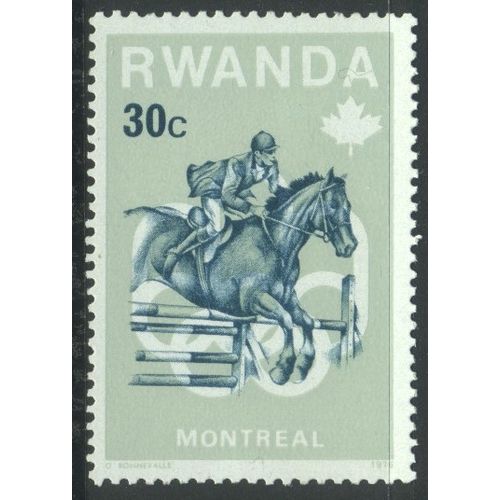 Rwanda 1976 - SG744 - 30c blue/gre - Horse Jumping (Montreal Olympic Games) - MH