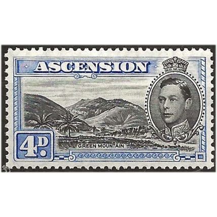 Ascension Island 1944 SG42d 4d Black & Ultramarine Perf 13 Mounted Mint .. ..