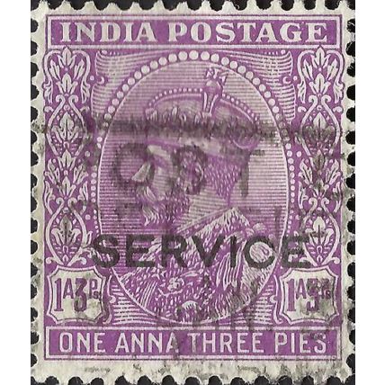 INDIA, King George V, official, violet 1932, 1anna 3pies