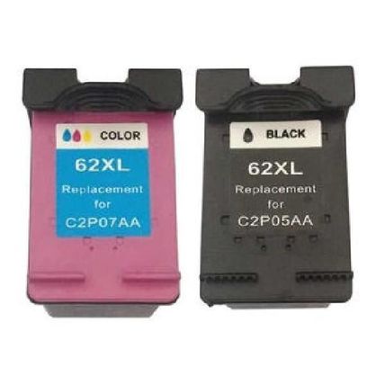 Compatible with HP 62XL Black and HP 62XL Tri-Color Remanufactured Ink Cartridge