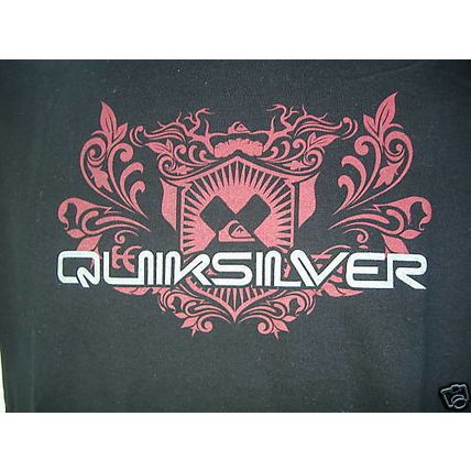 New Mens Small Slim Fit QUIKSILVER Tribal " Kanga" Surf T Shirt Black Red