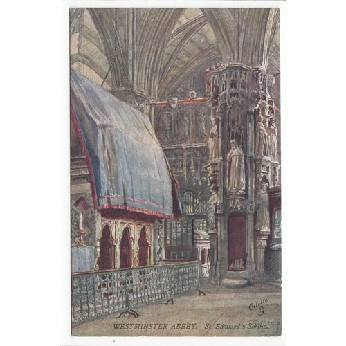 St Edwards Shrine Westminster Abbey London John Fulleylove Oilette Art Postcard