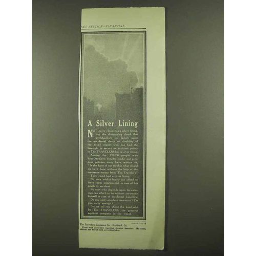1912 Travelers Insurance Ad - A Silver Lining