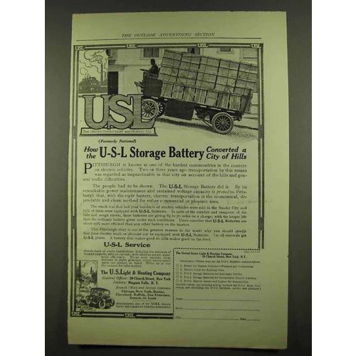 1912 U-S-L Storage Battery Ad - Converted City of Hills