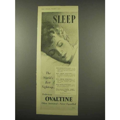 1956 Ovaltine Drink Ad - World's Best Nightcap