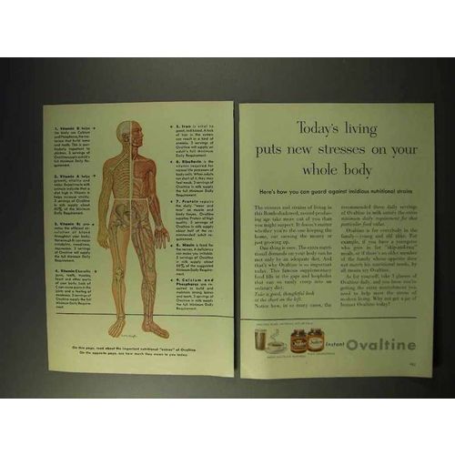 1956 Ovaltine Drink Ad - Stresses on Your Whole Body