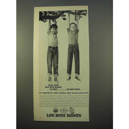 1963 Lee Boys Riders Jeans Ad - Washed 25 Times