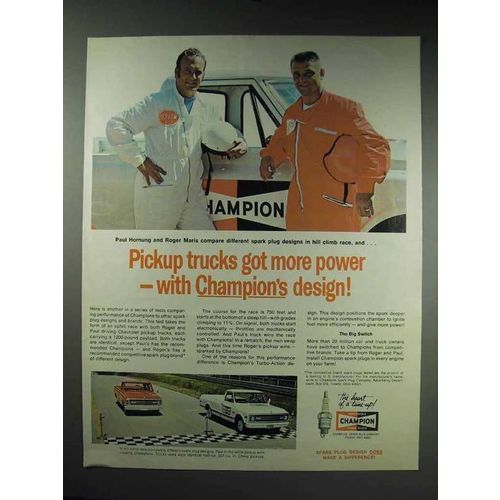 1970 Champion Spark Plugs Ad, Paul Hornung, Roger Maris
