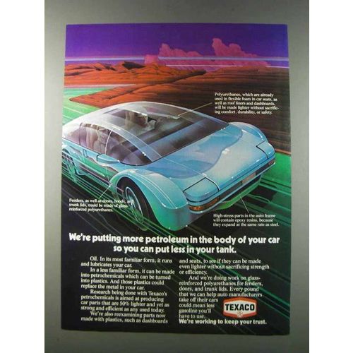 1981 Texaco Oil Ad - Petroleum in Body of Your Car