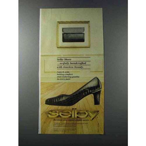 1981 Selby Glamour Leather Pump Shoe & Handbag Ad