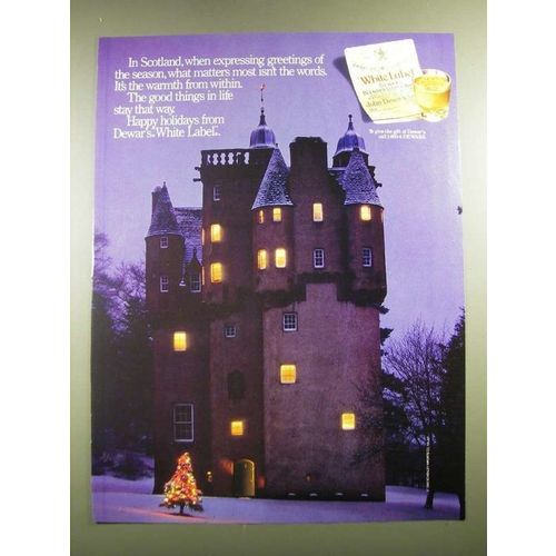 1988 Dewar's White Label Scotch Ad - Greetings of the Season