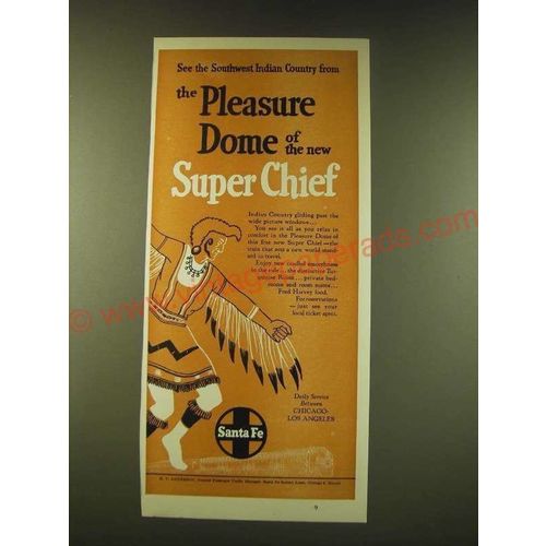 1951 Santa Fe Railroad Ad - See the Southwest Indian Country