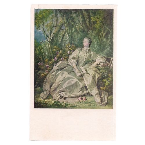 MADAME DE POMPADOUR oil by Francois Boucher. unused postcard Victoria & Albert #