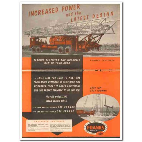 CABOT SHOPS INC 1959 Franks Explorer increased power oil vintage ad