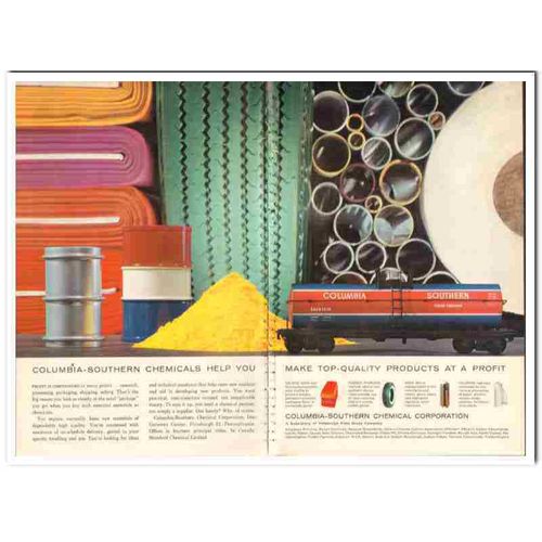 COLUMBIA-SOUTHERN CHEMICAL 1959 Top-quality products vintage ad