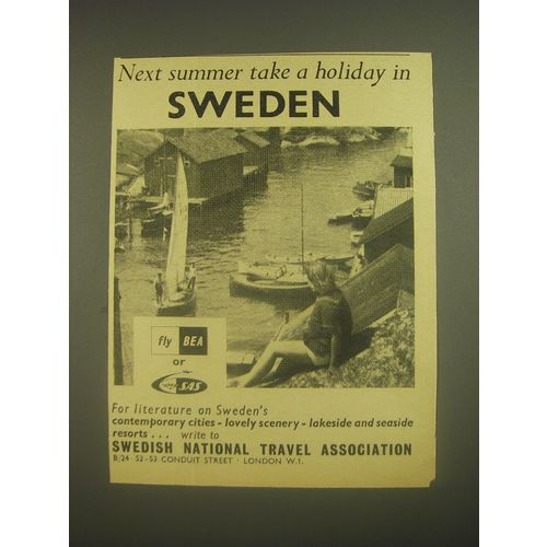 1962 Swedish National Travel Association Ad - Next summer take a holiday