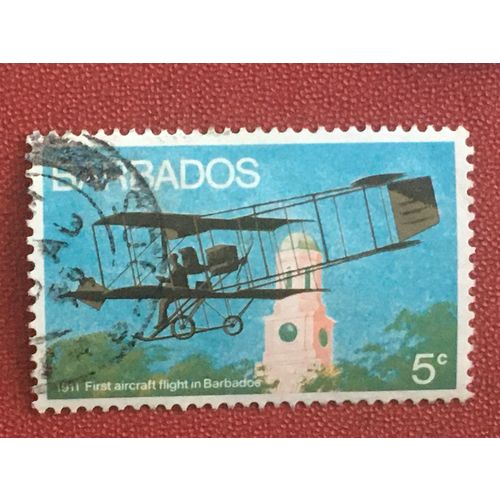 Barbados QEII 1973 Aviation 5c Used SG 472 Sc 384 postage stamp 1911 1st Flight