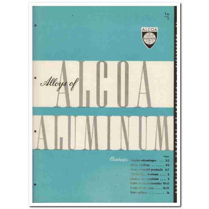 Aluminum Company of America 1945 vintage metal catalog Alcoa Alloys