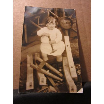 YOUNGSTER AT WHEELWRIGHTS, WESTON-SUPER-MARE, SOMERSET unused antique postcard a