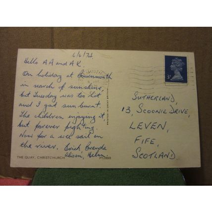 THE QUAY, CHRISTCHURCH, Bournemouth, Dorset used postcard 1974 pm =