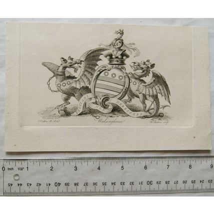 1790 engraving - coat of arms - Walsingham
