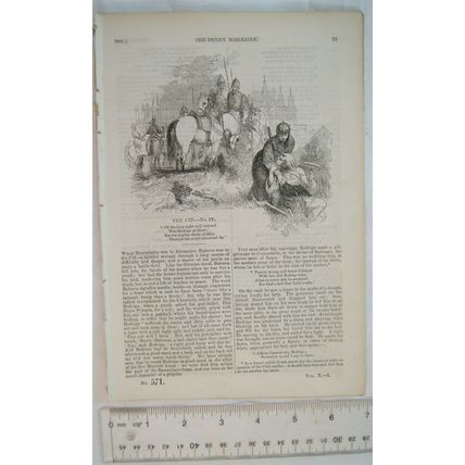 1841 The Penny Magazine No. 571 steam boat, dogs, The Cid, Chaucer, etc.