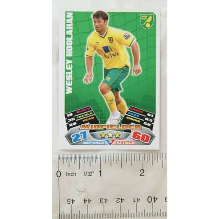2011/12 Topps Match Attax Trading Card - Wesley Hoolahan, Norwich City