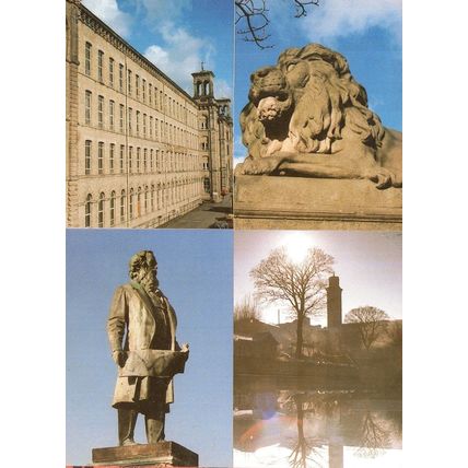 Sir Titus Salt Statue River Aire Italiante Chimney Bradford Postcard