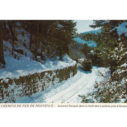 Chemins De Fer De Provence Autorail D'Annot Foret Renault Lunieres Train Postcar