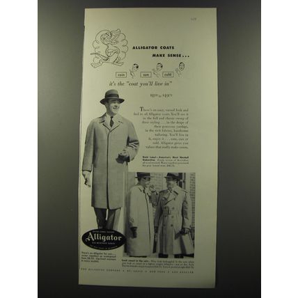 1953 Alligator Coats Advertisement - Alligator coats make sense
