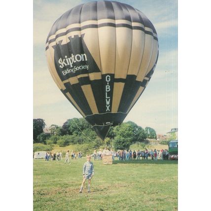 Skipton Building Society Hot Air Balloon at Norton Carnival 1989 Postcard