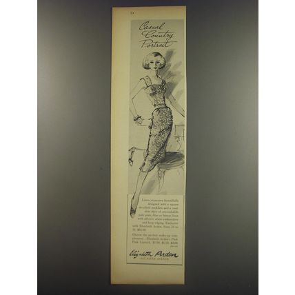 1956 Elizabeth Arden Fashion Ad - Casual Country Portrait