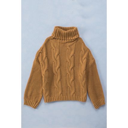 Cuddle Weather Cable Knit Handmade Turtleneck Sweater