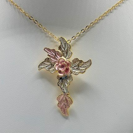 Necklace Leaf Cross Design Necklace Ring Set #601