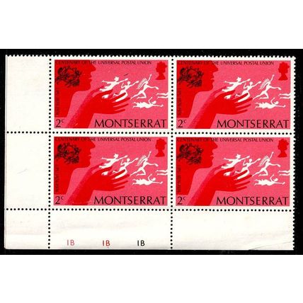 Montserrat 1974 Universal Postal Union Block of 4 x 2c MNH Stamps UPU